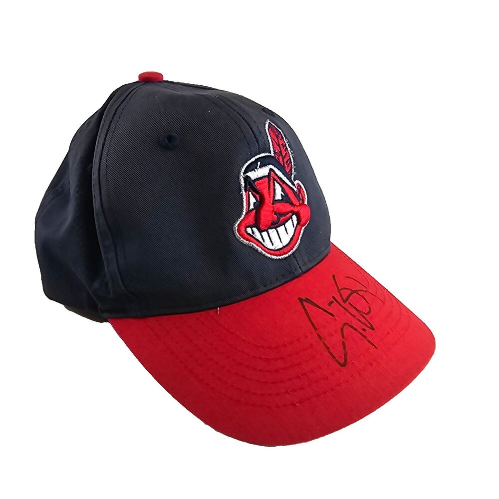 Cleveland Indians Hat Mens Snapback Chief Wahoo Autographed Baseball Cap S/M